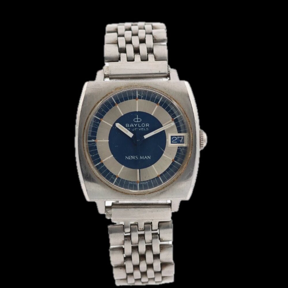 Vintage Baylor Norseman Bullseye Dial Men's Mechanical Wristwatch AS 1951 Steel